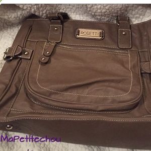 Rosetti Brown Faux Leather Med. Size Tote Bag